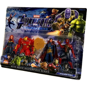 Set 4 figurine articulate tip super eroi Avengers, HulkBuster, IronMan, Doctor Strange, Captain Marvel, 13 cm, multicolor, + 5ani Bimbimbo