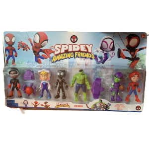 Set 7 figurine Omul Paianjen, Amazing Friends, 16 cm Bimbimbo