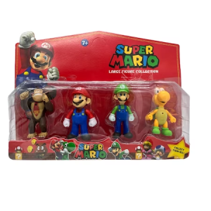 Set 4 figurine Super Mario pentru copii, multicolore, 12 cm, 7 ani+ m Bimbimbo
