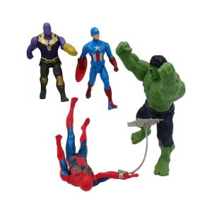 Set 4 Figurine Avengers, Marvel, Pentru baieti +3 ani, Plastic, Multicolor, 19 cm Bimbimbo