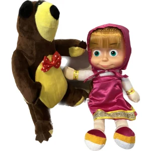 Set 2 Jucării din Pluș Masha și Ursul – Distracție cu Personaje Îndrăgite