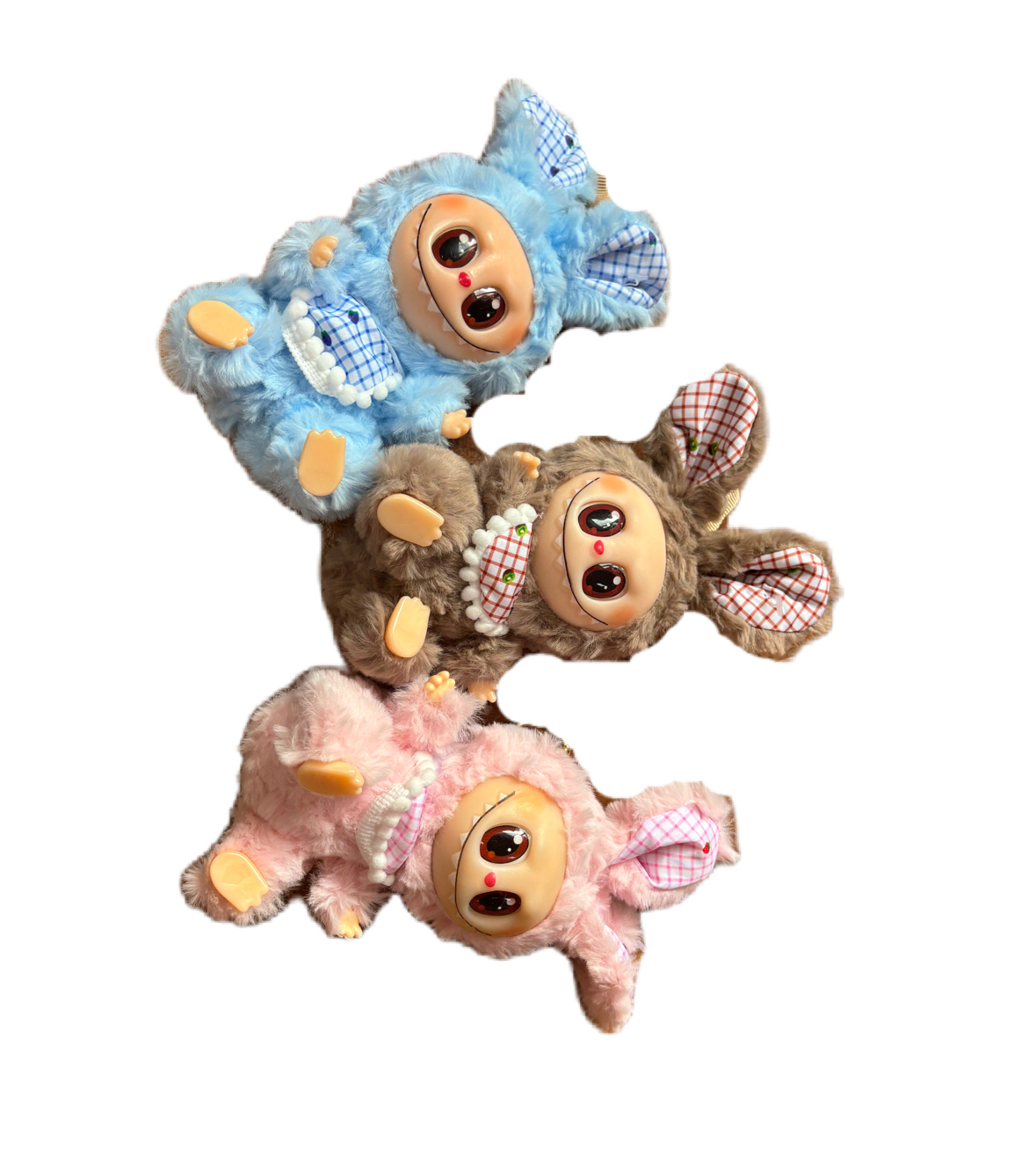 Set 2 jucarii de plus tip breloc LaBuBu,roz/galben/maro/verde/mov sau albastru - imagine 2