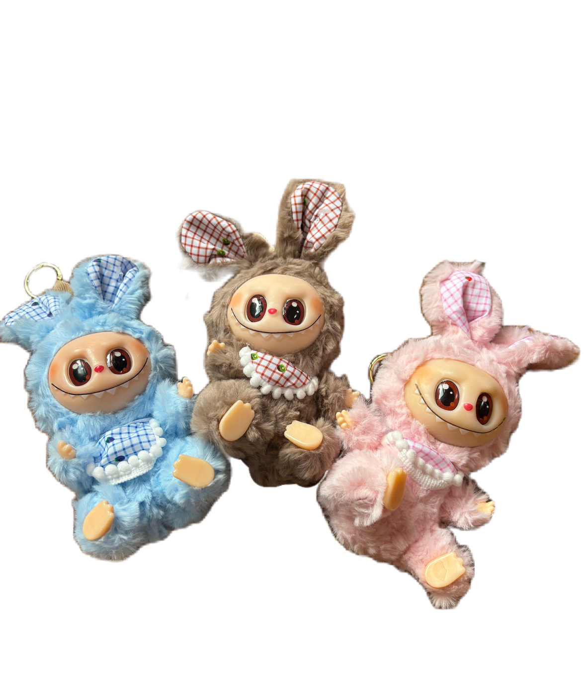 Set 2 jucarii de plus tip breloc LaBuBu,roz/galben/maro/verde/mov sau albastru