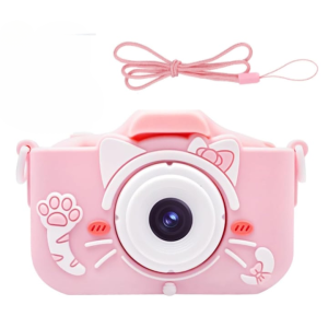 Mini camera foto pentru copii, foto – video, pisica roz