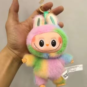 Jucarie de plus, Labubu , seria 4, curcubeu, 17 cm