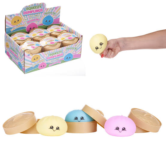 Dumpling clasic, varianta mata cu fata expresiva , culoare surpriza, squishee gogoasa